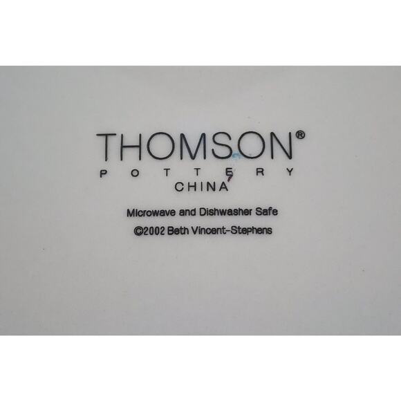 PLATE-DINNER-THOMSON POTTERY-2002 by Beth Vincent-Stephens-Country-Checker-10.5" - Picture 5 of 6